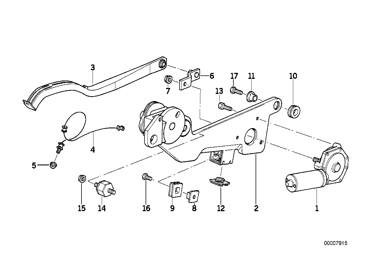 SINGLE PARTS FOR REAR WINDOW WIPER