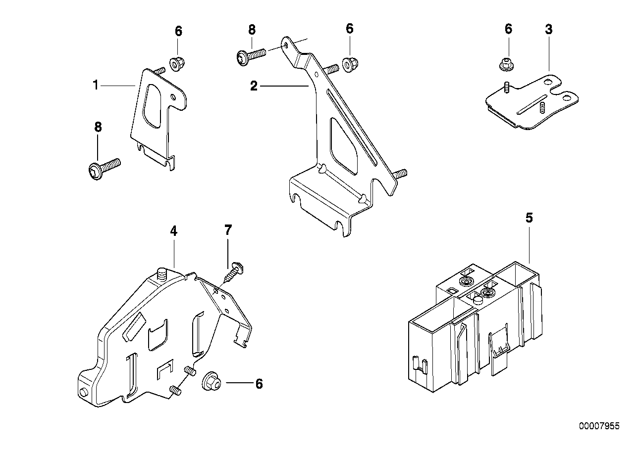 BRACKET F BODY CONTROL UNITS AND MODULES