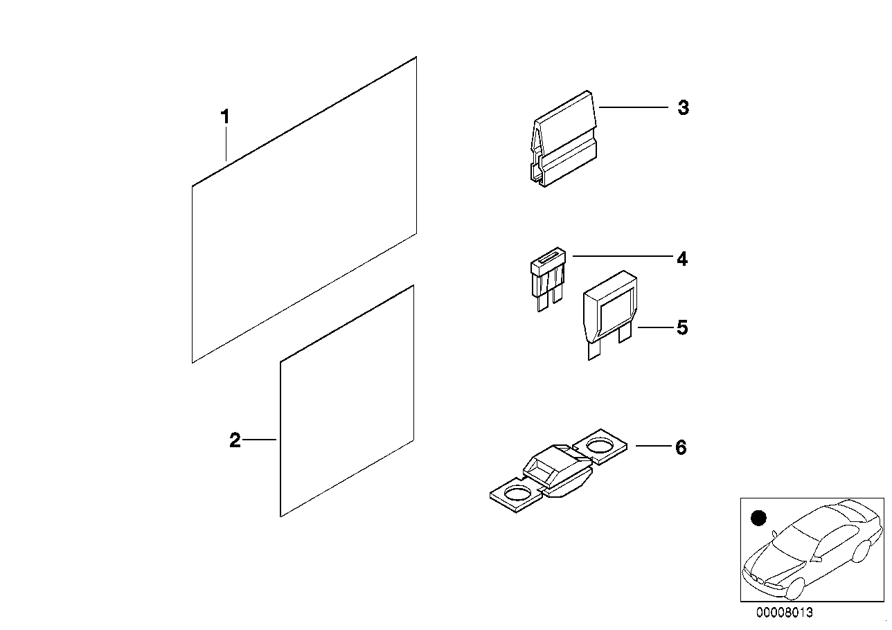 SINGLE COMPONENTS FOR FUSE BOX