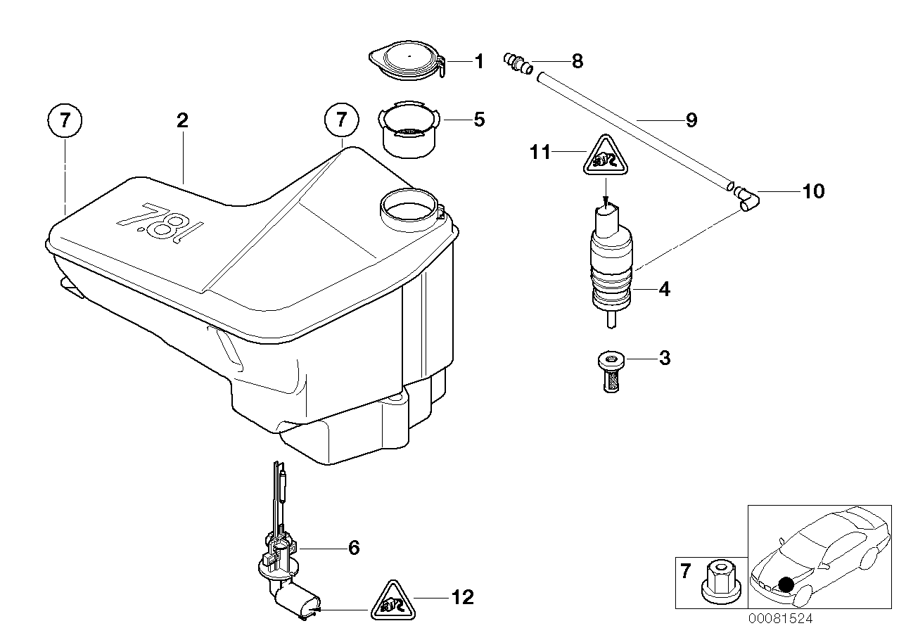 WINDSHIELD CLEANING CONTAINER