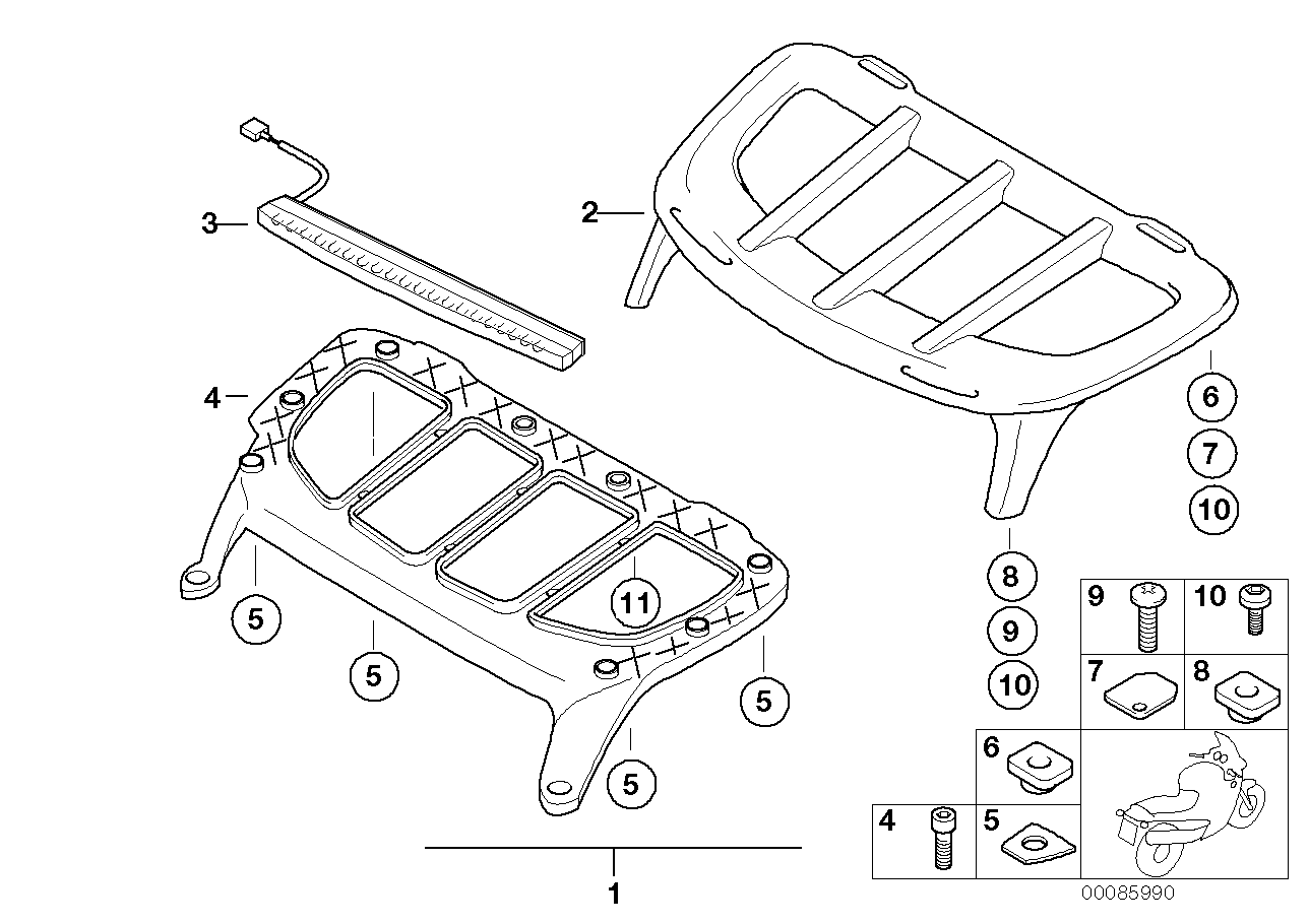 RAIL WITH BRAKE LIGHT