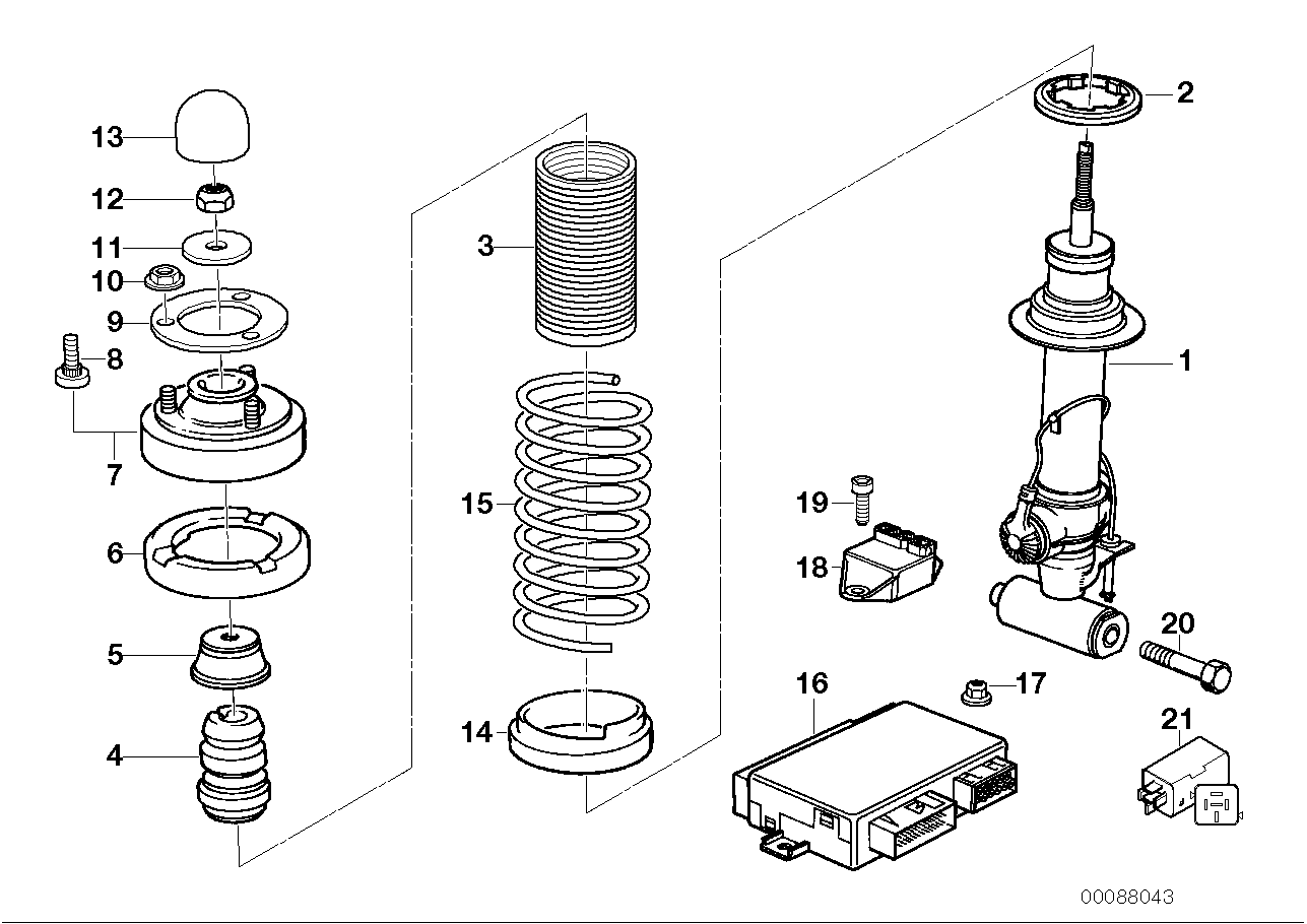 REAR SPRING STRUT ASSY EDC/LEVELL.DEVICE