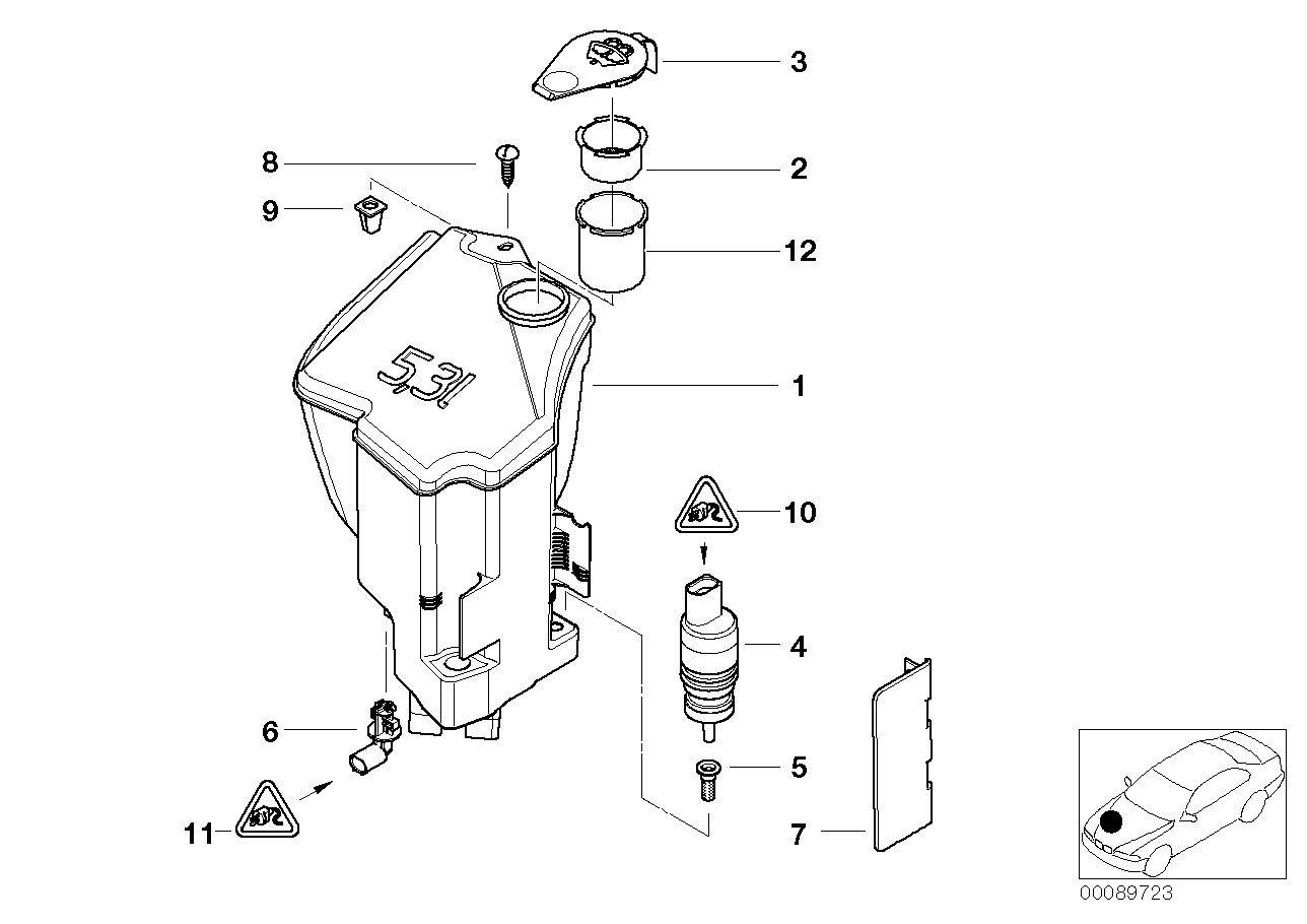 WINDSHIELD CLEANING CONTAINER