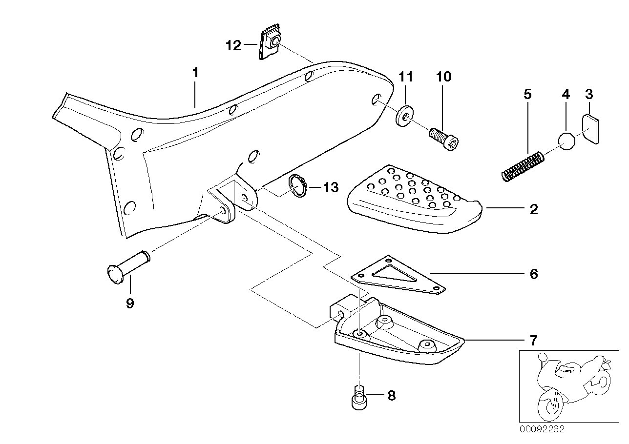 FOOTPEG PLATE/REAR FOOTPEG