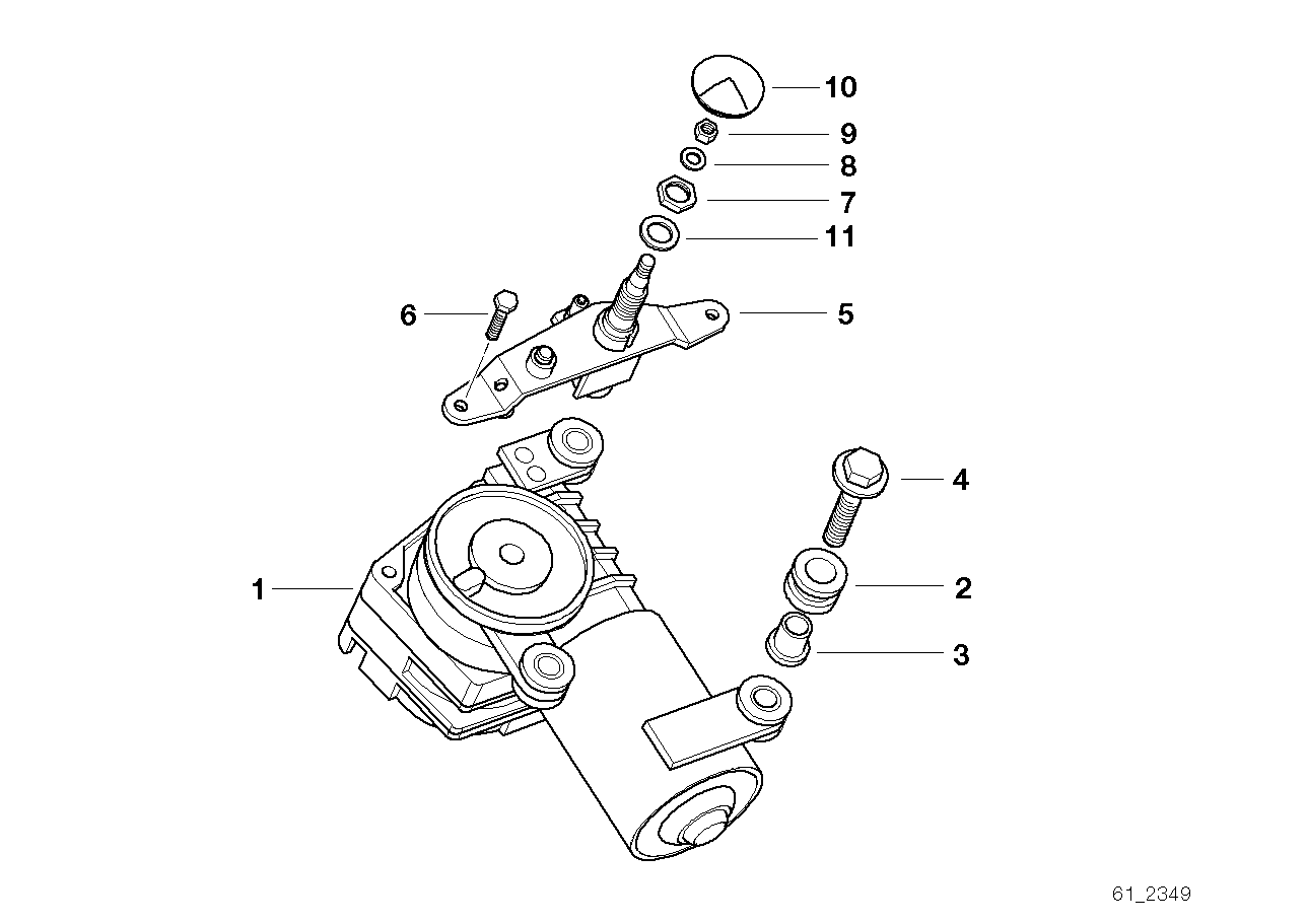 SINGLE PARTS FOR REAR WINDOW WIPER